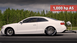 Watch an Audi A5 transform into a drag car
